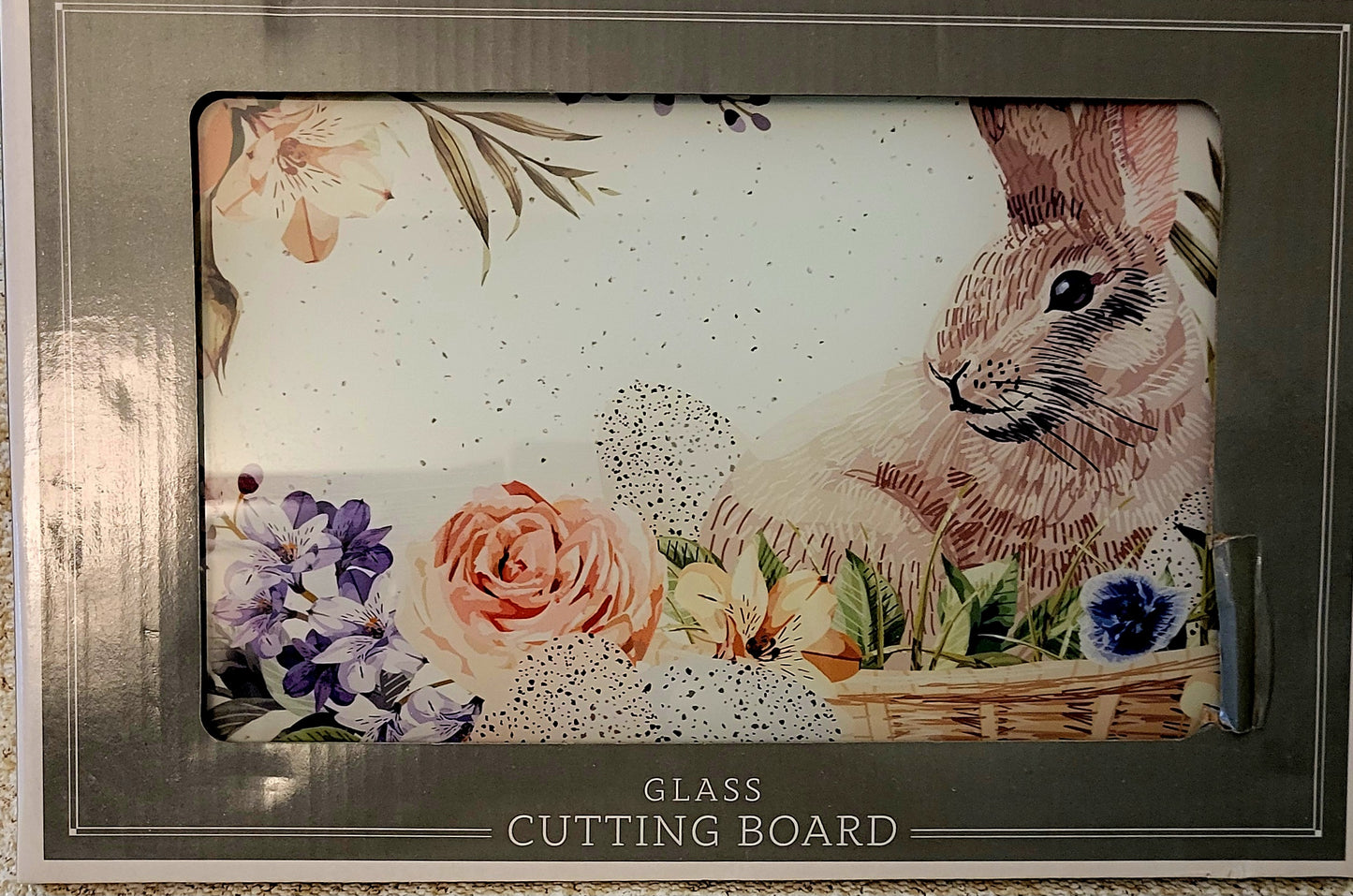 Nantucket Bunny glass cutting board