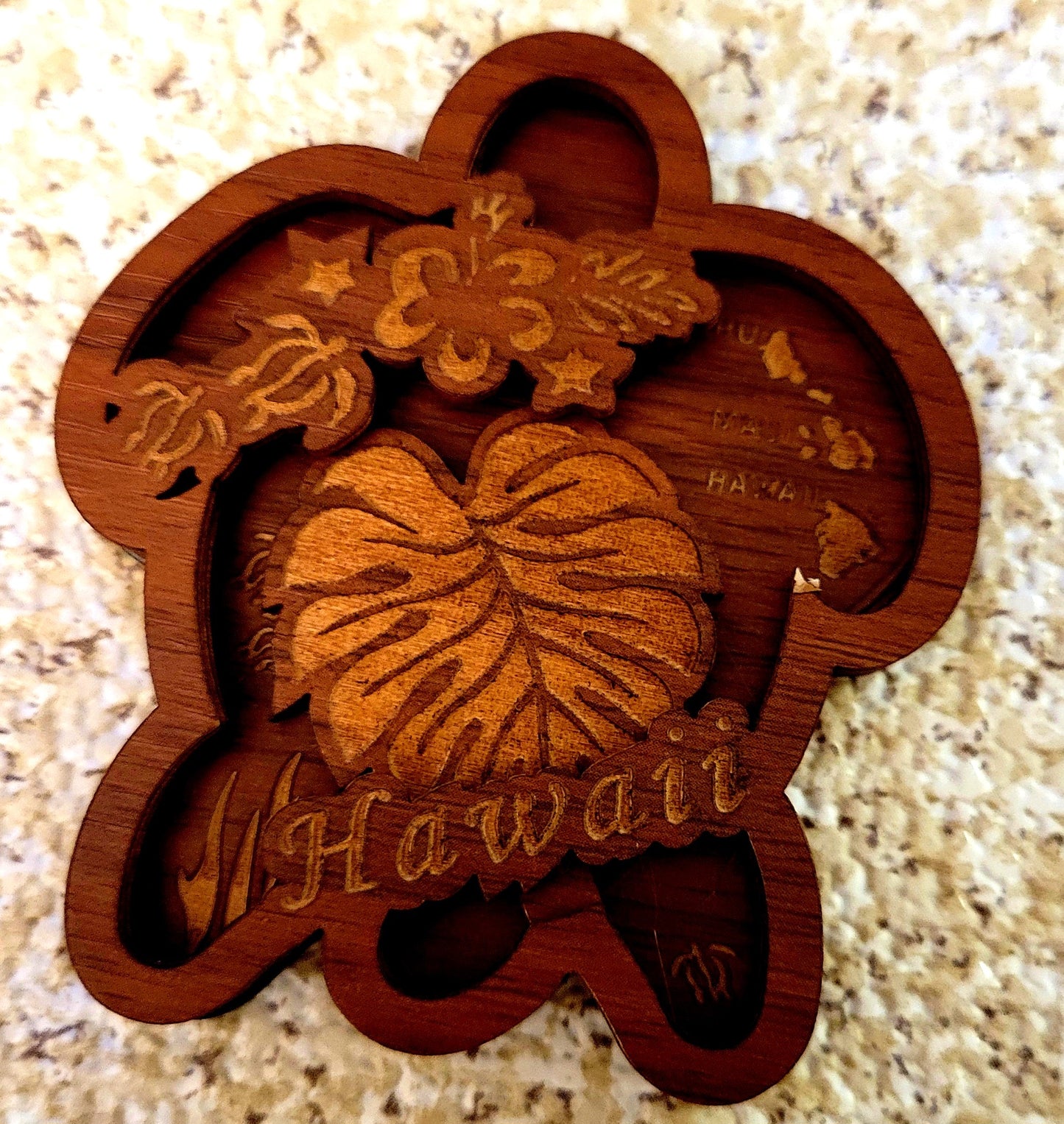 3d design carved wood magnet