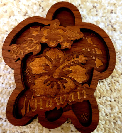 3d design carved wood magnet