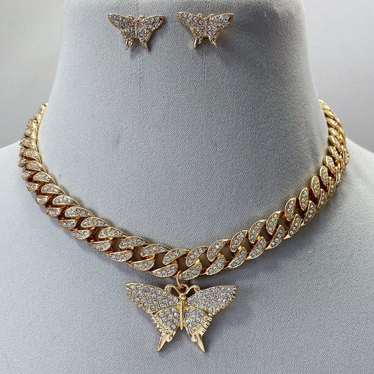 Bling butterfly necklace
