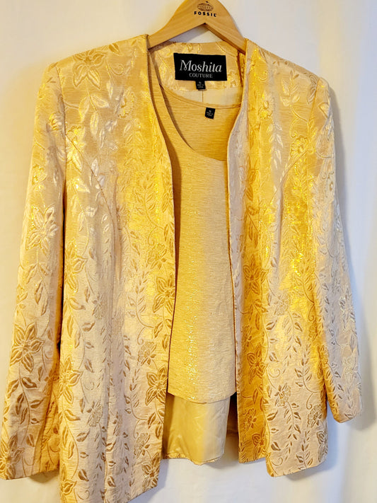 Gold color Moshita Couture blazer with shell, thrifted