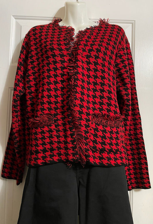 Stylish black and red jacket thrifted