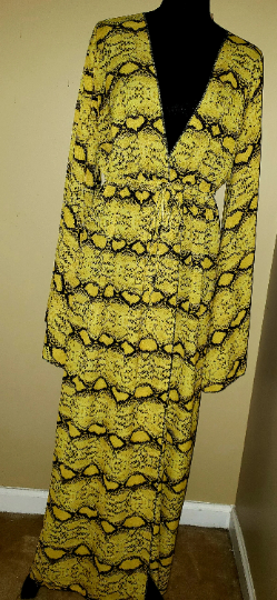 Ladies Yellow maxi dress, thrifted