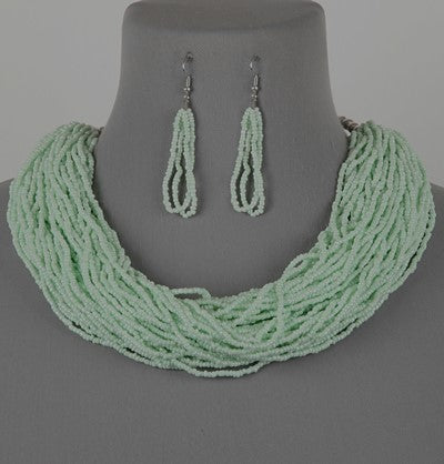 Jade seed bead necklace