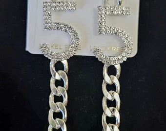 Silver rhinestone earrings